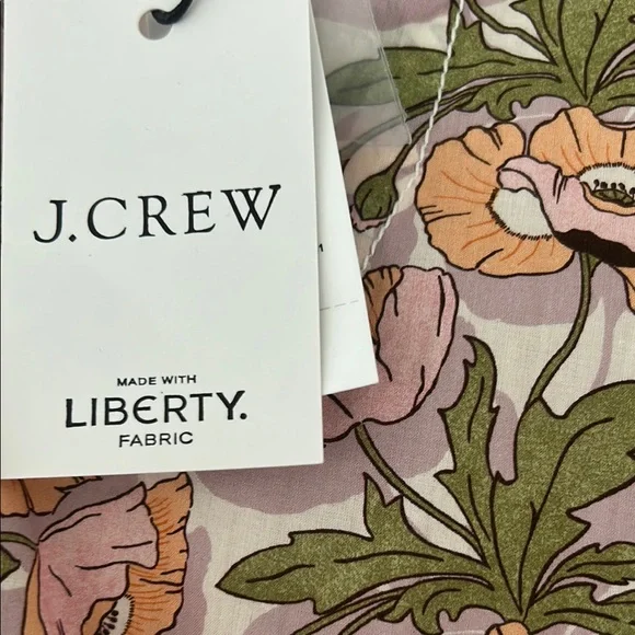 2 NWT Jcrew/Liberty of London size M Floral Pink and Green Women's Top - Picture 6 of 11